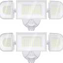 iMaihom 150W Motion Sensor Light Outdoor, 15000LM 6500K LED Security Floodlights, 3 Adjustable Head Motion Detection Light IP65 Waterproof for Yard Garage White 2pack