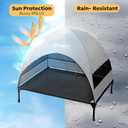 Veehoo Outdoor Dog Bed with Canopy, Cooling Elevated Pet Cot with Removable Shade, Non-Slip Feet, Raised Dog Cot for Large Dogs, Pet Tent Bed for Camping, Beach, Large, Black, CWC2411