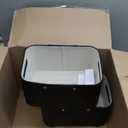 La Jolie Maison Storage Baskets for Organizing, 2 Pack, Luxury Vegan Leather Storage Cube Boxes for Closet Shelf Cabinet Bookcase, Carbon Black