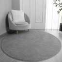 FlyDOIT Round Area Rugs for Bedroom Living Room, 4x4 Grey Super Soft Comfy Thickened Memory-Foam Indoor Circle Carpets, Modern Aesthetic Minimalist Carpet for Boys Girls Adults Nursery Home Decor