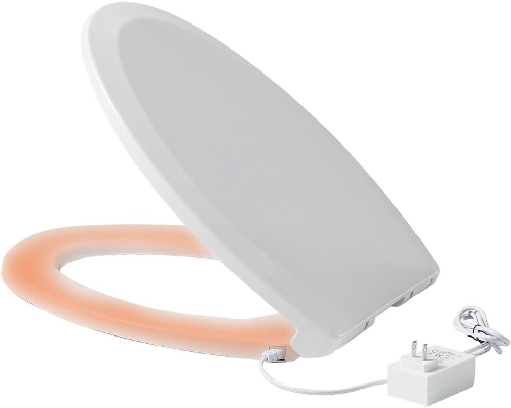 (Heated Toilet Seat with Plug-in and Seat Soft Close, New technology for skin feel surface, Easy Installation Elongated)