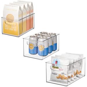 iDesign Clear Plastic Nesting Storage Bins, Set of 3, Space-Saving Organizers for Kitchen or Pantry