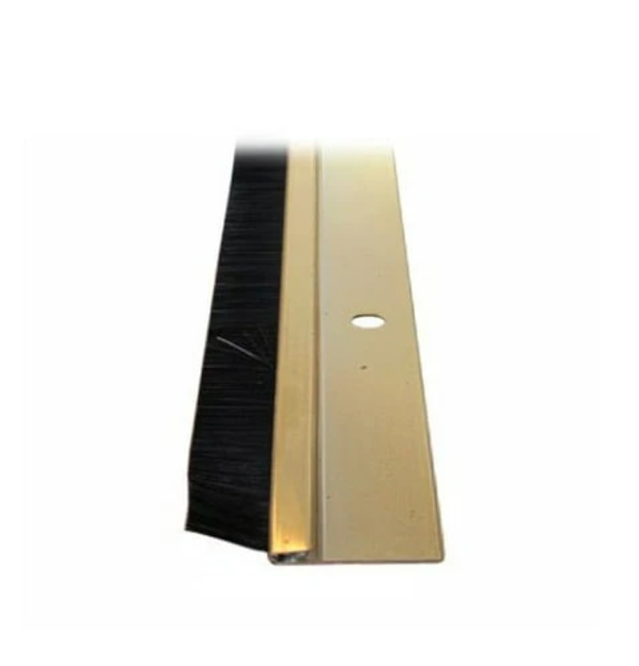 36" Gold Aluminum Brush Door Sweep For Enhanced Insulation And Protection