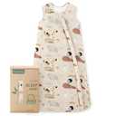 Yoofoss Rayon Made from Bamboo Baby Sleep Sack 12-18 Months 1.0 Tog Baby Wearable Blanket, Super Soft Infant Toddler Sleeping Sack 2-Way Zipper (Animals & Balloons)
