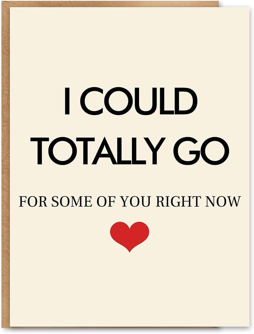2 x Funny Anniversary Card, Romantic Gift for Him or Her, Flirty Love Card, Blank Inside, with Kraft Envelope and Gold Seal Sticker