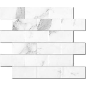 2026 New Upgrade Peel and Stick Backsplash Tile, Peel and Stick 11.34" X 11.57" Wall Tile for Kitchen, Bathroom, Fireplace, Laundry (Bright White, 10 Packs)