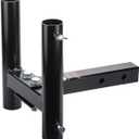 Dual Hitch Flag Mount Holder, 2" Hitch Receiver, Black Powder Coated Steel, 8.5" or 11.5" Length, 2 Positions, Adjustable Thumbscrew, Holds Flagpoles Up to 2" Diameter