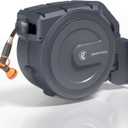 Giraffe Tools Retractable Garden Hose Reel, 5/8" x 62 ft Wall Mounted Hose Reels with 180 Swivel Bracket, Any Length Lock Hose Reel with 9- Function Sprayer Nozzle