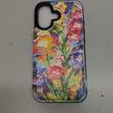 FUNMIKO for iPhone 17 Wallet Case with Card Holder + Cash Clip, RFID-Blocking, Military-Grade Drop Protection & UV-Printed Artwork, Magnetic Closure with Leather Kickstand - Vibrant Flower Portrait