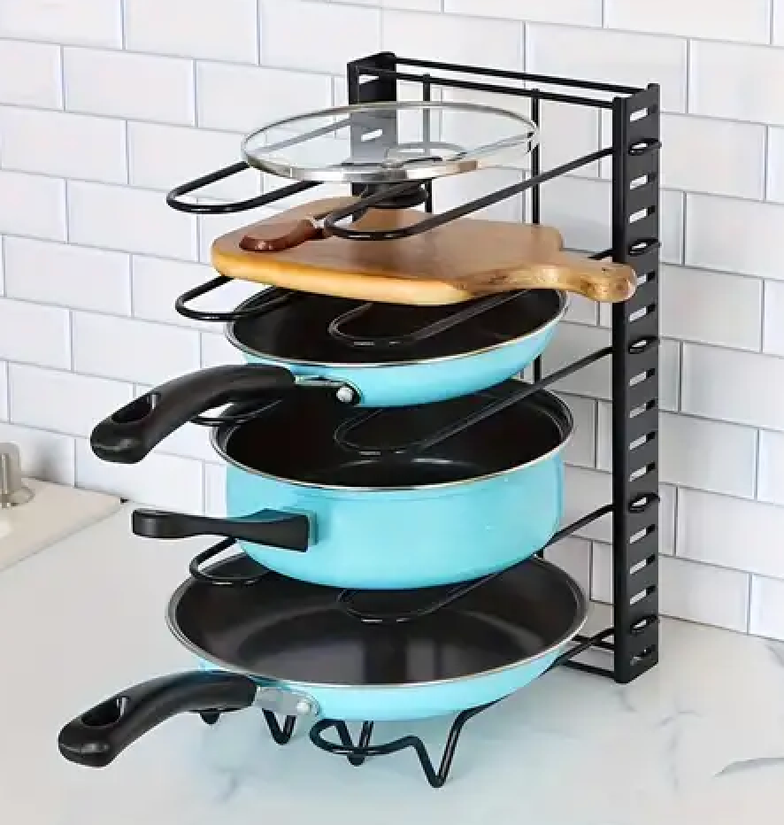 Space-saving Kitchen Rack Pot Cover Holder Tray Kitchen Storage Rack Pot and Pan Organizer