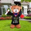 Junkin 6 ft Graduation Inflatable Bear Decoration with Cap and Gown Diploma Graduation Outdoor Holiday Yard Decorations Pre Lit LED Lights Blow up Outdoor Indoor Garden Lawn Party Photo Booth Prop