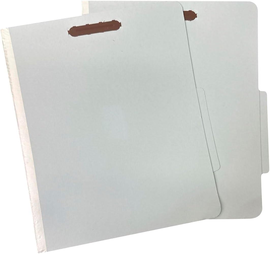 Amazon Basics Sturdy Pressboard Classification File Folders with Fasteners, Dividers, 2" Expansion for Documents Organization, 11.97 x 10.55 inch, Green, 10-Pack