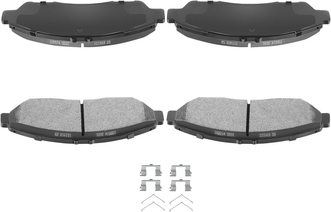AUTOMUTO 4PCS Front Semi-Metallic Disc Brake Pads Set D1378 For Acura MDX 2007-2019, For Acura ZDX 2010-2013, For Honda Pilot 2009-2019, For Honda Ridgeline 2017-2019