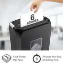 Bonsaii Paper Shredder for Home Use, 3.4 Gal Wastebasket, 6 Sheet Crosscut Paper Credit Cards, Staples, and Clips Shredder for Home Office Use, Portable Handle Design (C237-B New Version)
