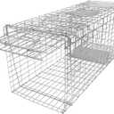 37" Live Animal Cage Trap, Heavy Duty Folding Raccoon Traps, Humane Cat Trap for Stray Cats, Raccoons, Squirrel, Skunk, Mole, Groundhog, Armadillo, Rabbit