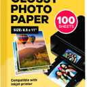 Glossy Photo Paper For Printer 8.5 x 11" - (100 Sheets) - Works with Inkjet Printer, Easy to Use, Premium Picture Paper