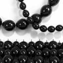 Black Linking Balloons, 120PCS Linked Balloon for Balloon Wall Arch Garland, Quick Link Balloons for Halloween Wedding Birthday Baby Shower Engagement Graduation New Years Party Decorations