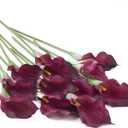 12 PCS Purple Calla Lily Artificial Flowers,14.6" Faux Calla Lilies Flower Real Touch Silicone Fake Lilies Flowers for Home Decor,DIY Wedding Centerpieces,Indoor Floral Arrangements