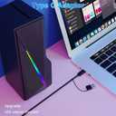 Computer Speakers for Desktop, Bluetooth & USB Input, USB Powered Gaming Stereo Speakers for PC Laptop Monitor, 6 Colorful RGB Modes, Detachable 2in1 Design (Package Only 2 Speaker)