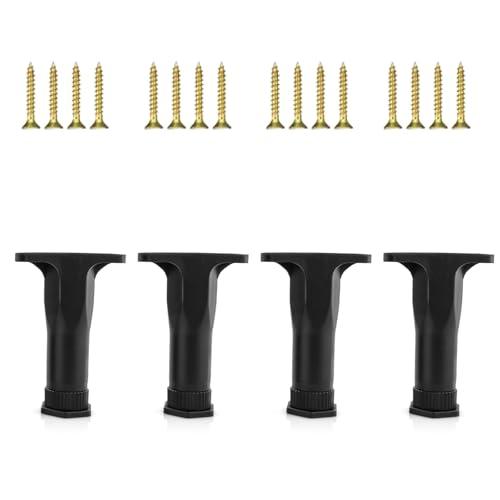 Sisyeuo 4Pcs Adjustable Furniture Leveling Feet with Nonslip Base Heavy Duty Legs for Beds Tables Chairs Sofas Adjustable Bed Center Legs 5 inch