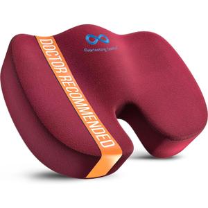 Everlasting Comfort Doctor Recommended Memory Foam Seat Cushion for Office Chairs & Car Seat - Ergonomic Office Desk Accessories for Tailbone Pain Relief, Sciatica & Back Support (Red) Everlasting Comfort Doctor Recommended Memory Foam Seat Cushion for Office Chairs & Car Seat - Ergonomic Office Desk Accessories for Tailbone Pain Relief, Sciatica & Back Support (Red)