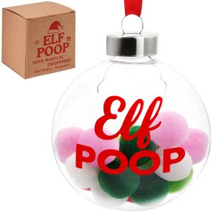 2 x Funny Christmas Ornament 2025  Silly ELF Poop Ornament for Christmas Tree, Hilarious Novelty Christmas Ornaments, Shatterproof White Elephant Gifts for Adults, Coworker Gag Gift Decor (Multi-color)