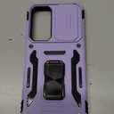 DEERLAMN Case for Samsung Galaxy S24+ Plus with Slide Camera Cover+Screen Protector (1 Pack), Rotated Ring Kickstand Military Grade Shockproof Protective Cover-Light Purple (S24 Plus-6.7 Inch)