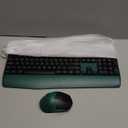 COVEVA Wireless Keyboard and Mouse Combo, Ergonomic Keyboard with Wrist Rest, 2.4Ghz Wireless Connection, Compatible with PC/ Laptop/ Windows/ Mac for Home and Office Use (Black Green)