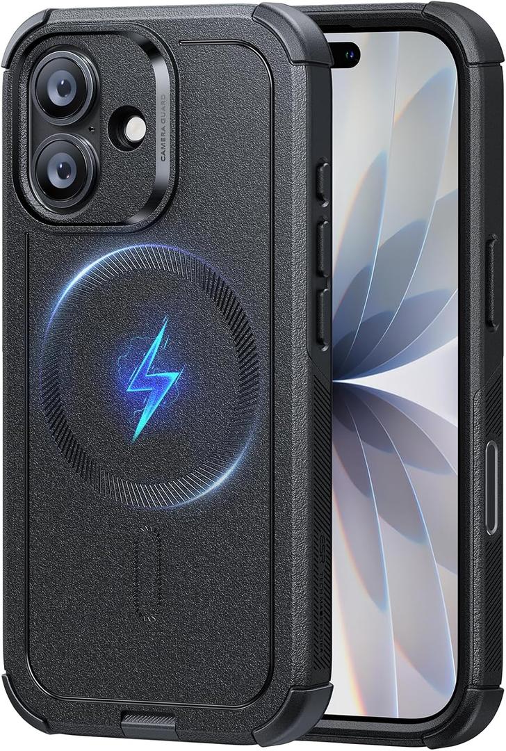 ESR for iPhone 17 Phone Case, 23ft Military-Grade Drop Protection, Shock-Absorbing Rugged Cover, MagSafe Accessories Compatible, Cyber Series, Black