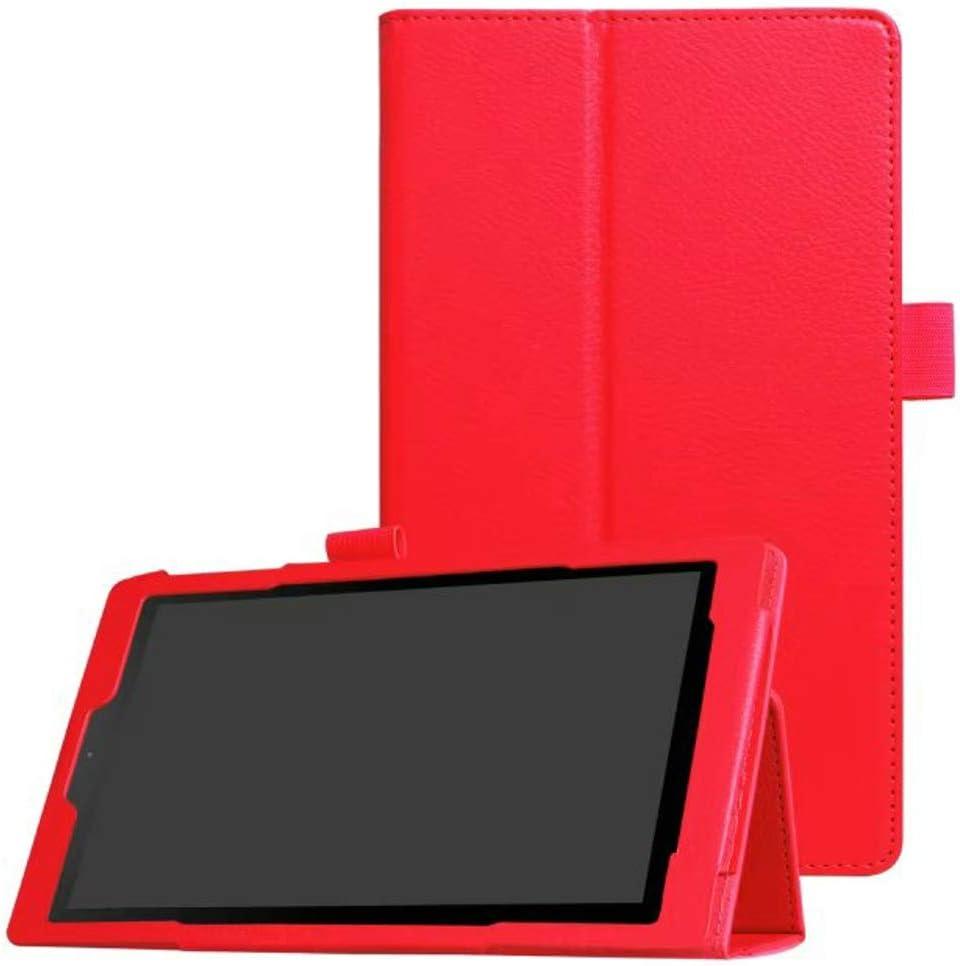 Tablet Cover for Amazon Kindle Fire HD8 6th 7th 8th Generation(2016/2017/2018 Release),Ultra Slim Folio Stand Lightweight Leather Case for Kindle Fire HD 8 6/7/8th Gen 8" (Li-Red)
