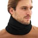Winter Neck Warmer Gaiter for Men, Neck Scarf Neck Gaiter Women Ski, Fleece Windproof Face Mask Scarves (Black)