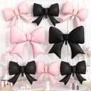 Black Pink Bow Foil Balloons,38Inch and 21Inch Different Sizes Bow Helium Balloon for Girls Women Birthday Baby Shower Engagement Wedding Bachelorette Anniversary Decorations