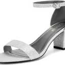 Women's Heeled Sandals Open Toe Ankle Strap 2.5-Inch Chunky Heels Dress Shoes Wide Feet Friendly