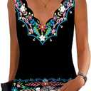 Womens Summer Tops Seashell V Neck Sleeveless Textured Tank Tops Dressy Knit 2025 Cute Basic Blouses Shirts Size Large