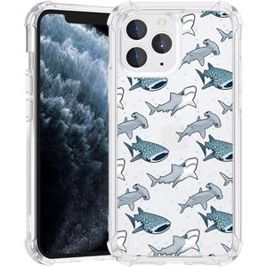 FANXI Shark Phone Case Compatible with iPhone 11 Pro (5.8 Inch) - Shockproof Clear Soft TPU Protective Cover with Shark Design for Men, Women, and Girls