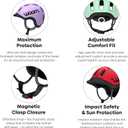 woom Ready Kids' Helmet, Adjustable Pinch-Free Children's Helmet with Reflective Details for Bicycle Riding, Roller Skating & Scooting, for Boys & Girls, Medium