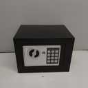 Small Electronic Safe Box With Digital Keypad & Keys - 9.05 x 6.7 x 6.7 Inches Wall Safe 0.23Cuft Mini Security Box for Coin Home Office Hotel Rooms Business Jewelry Gun (Black)
