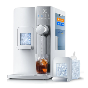 Ice Maker Water Filter Dispenser, 3 in1 Countertop Instant Hot & Cold Water -7 Stage Purification with Remineralization 7 Temperature & 5 Dispensing Volume Options Portable No Installation.