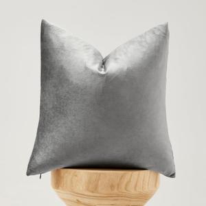 Dark Grey Pillow Covers 18x18,Velvet Square Throw Pillows Modern Covers Pack of 2 Decorative Pillows for Living Room Couch Sofa Luxury Solid Pillow Cases