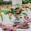 Hahuho Dusty Pink Cheesecloth Table Runner 10ft, Gauze Boho Rustic Table Runners for Wedding Birthday Party Baby Shower Decorations6 Pack , 35x120 Inches