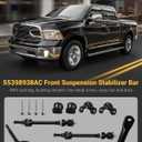 55398938AC Front Suspension Stabilizer Bar & K80894 Front Sway Bar Link Kit with Bushing Kit Compatible with Ram 1500 2012-2018 for Dodge Ram 1500 2009-2011 for Ram 1500 Classic 2019-2022
