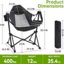 Aohanoi Hammock Camping Chair,Heavy Duty Swinging Rocking Camping Chairs for Adults Support Up to 400lbs,Folding Portable Chair with Cup Holder and Headrest Pillow