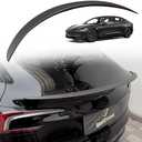 BestEvMod Rear Spoiler Wings Compatible with Tesla Refresh Model 3 Highland 2025 2024 OEM Style ABS Trunk Spoiler Lip Tail Wing Rear Trunk Lid Accessories (Matt Carbon Fiber)