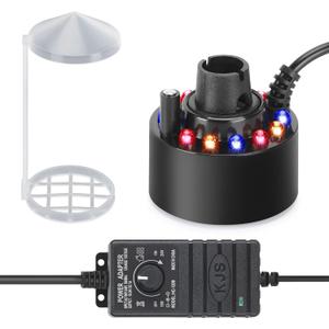 FITNATE 350ml/H Mist Maker Fogger,12 LED Color Ultrasonic Fogger, with Adjustable Fog Controller,Perfect for Water Feature, Halloween and Other Holiday Decorations