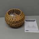 8.6 Inch Rattan Light Fixtures Ceiling Hand Woven Ceiling Light Fixtures Flush Mount Boho Light Fixtures Wicker Ceiling Light with Woven Shade for Hallway Bedroom
