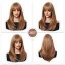Esmee Long Straight Strawberry Blonde Wigs for Women with Fringe Natural Synthetic Hair Wig for Daily & Party Use