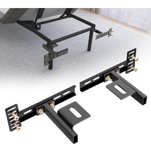 Headboard Brackets for Metal Bed Frame Adjustable Brackets for Headboard with Footboard Extension Kit Fit Twin Full Queen King 2 Pack Matte Black
