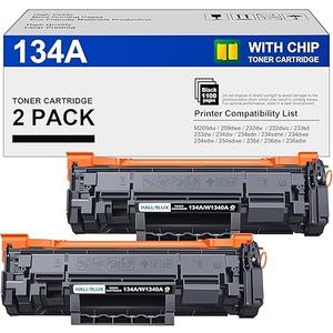 134A Black Toner Cartridge (with Chip) Replacement for HP 134A W1340A 134X W1340X Toner Cartridges Compatible with Laser Jet M209dw MFP M234dw M234sdn M234sdw Printer (2 Pack)