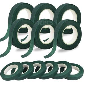 DSUWAZU 12 Rolls Floral Ribbon 1/2 Inch Dark Green Flower Ribbon, Floral Ribbons for Wrapping Bouquet Stems and Floral Crafts, Wedding Bouquet