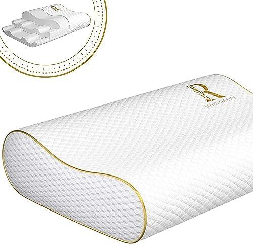 Royal Therapy Memory Foam Pillow, Queen Pillow Neck Pain Relief, Contour Pillow, Pillow for Neck and Shoulder Pain, Neck Pain Pillow, Side Sleeper Pillow, Cervical Neck Pillow, Neck Pillow Sleeping